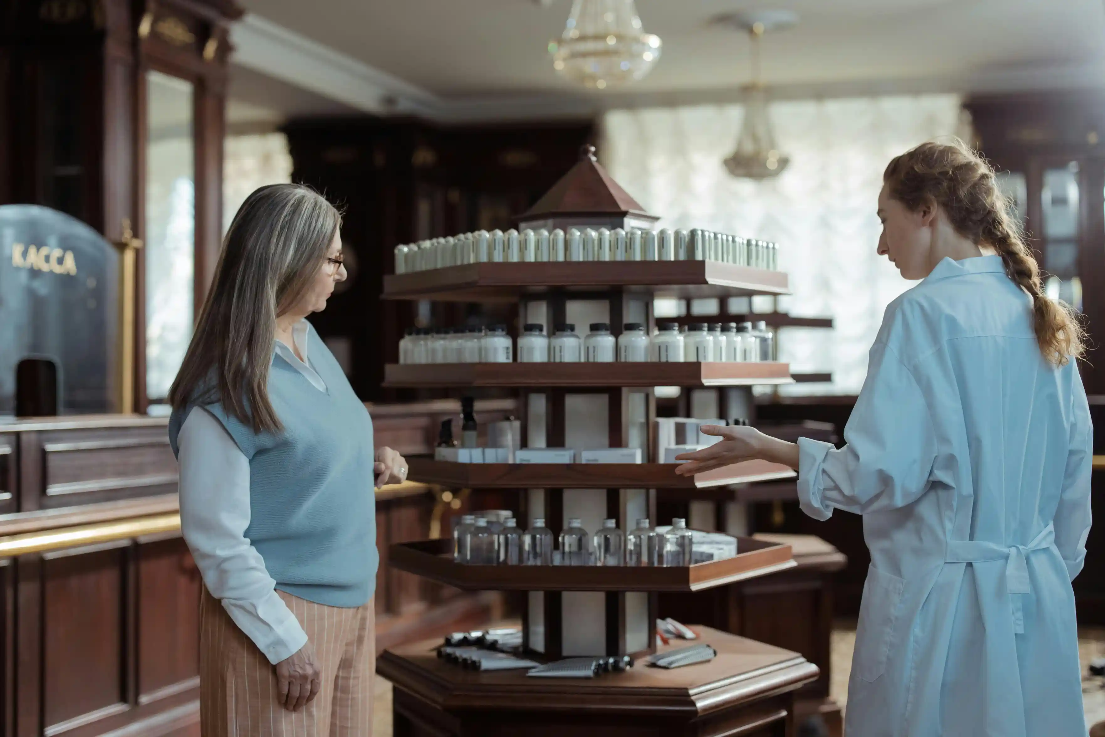 Pharmacist talking with a patient